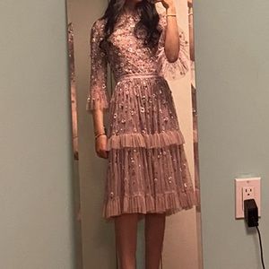 Needle and thread gorgeous pink dress size 4 but taken into a 2. Worn once.